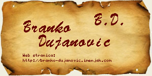 Branko Dujanović vizit kartica